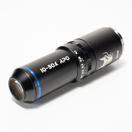 Laowa Aurogon FF 10-50x NA0,5 Supermicro APO pro Canon EF + dárek dvouosé makrosáňky